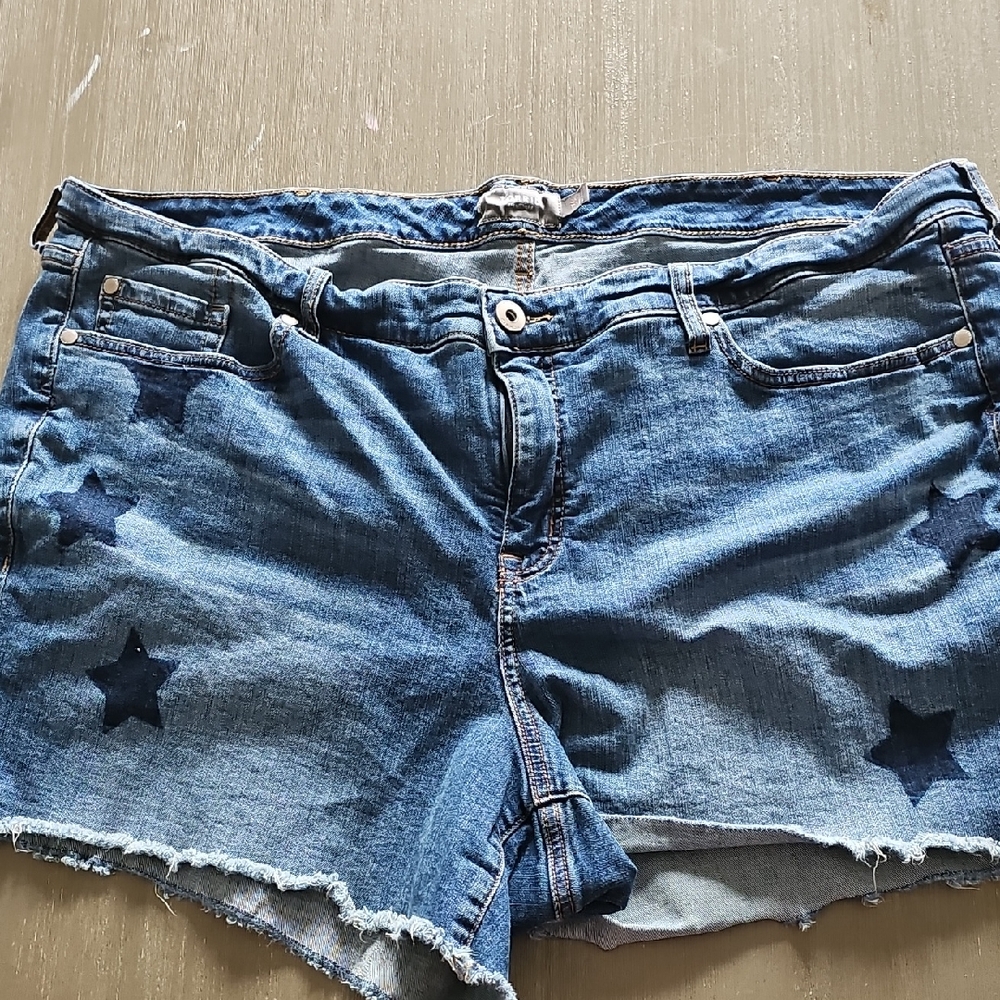 Torrid Blue Jean Shorts with Star Accents
